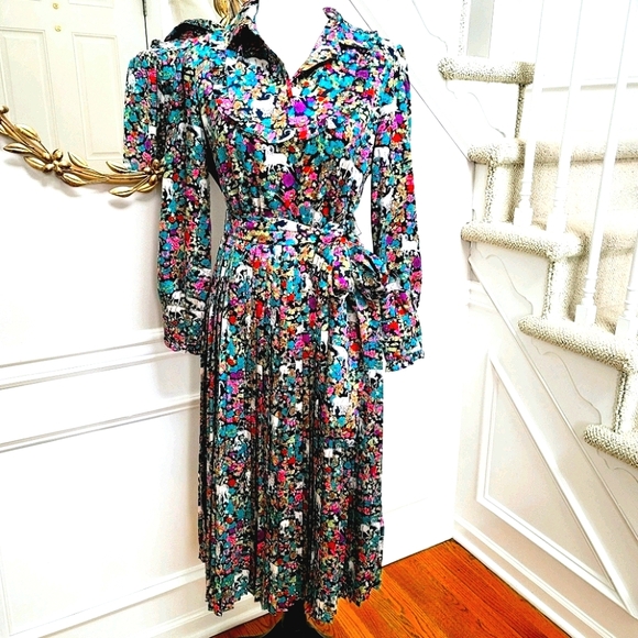 J. Crew | Dresses | J Crew Pleated Midi Dress Twill Goats | Poshmark